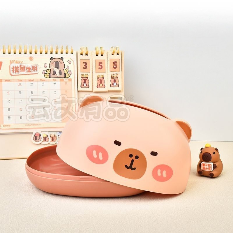 本原批發 卡皮巴拉紙巾盒👍capybara 紙盒 面紙  ins面紙盒 紙 衛生紙 卡皮巴拉  盒裝衛生紙 CY456-細節圖5