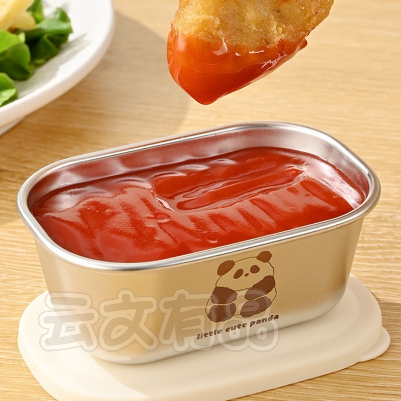 本原批發 110ML不鏽鋼調味盒👍304不鏽鋼 帶蓋 醬料盒 醬料杯 調料 調料盒 小熊沾醬杯 小菜盒 CY457-細節圖6