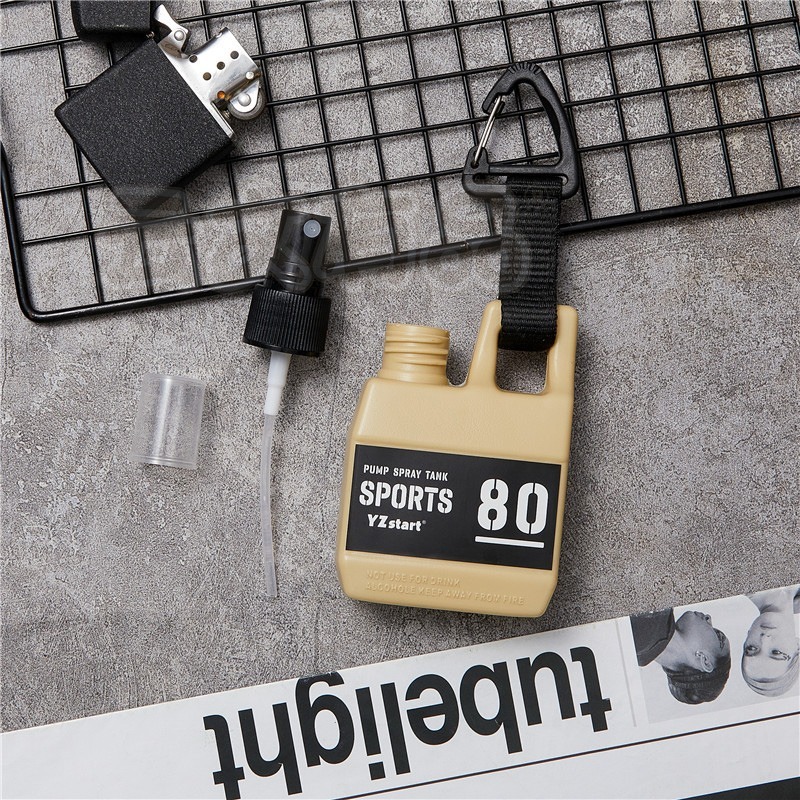 本原批發 戶外露營噴霧瓶 80ml👍分裝瓶 旅行壓式分裝噴霧瓶 酒精罐 不透光塑膠噴霧瓶 掛勾款 防蚊液 CY501-細節圖4