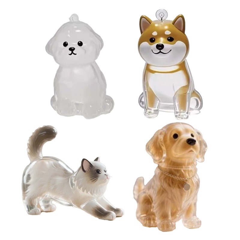 本原批發 寵物毛髮收集鑰匙圈👍寵物紀念品 包包吊飾 貓毛收集 狗毛收集 透明 收納 寵物 紀念品 紀念瓶 吊-細節圖2