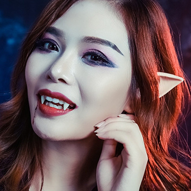 本原批發 吸血鬼假牙👍殭屍牙 小虎牙套 妖精假牙 COSPLAY 裝扮道具 萬聖節道具 舞會道具 表演道具 L005-細節圖3