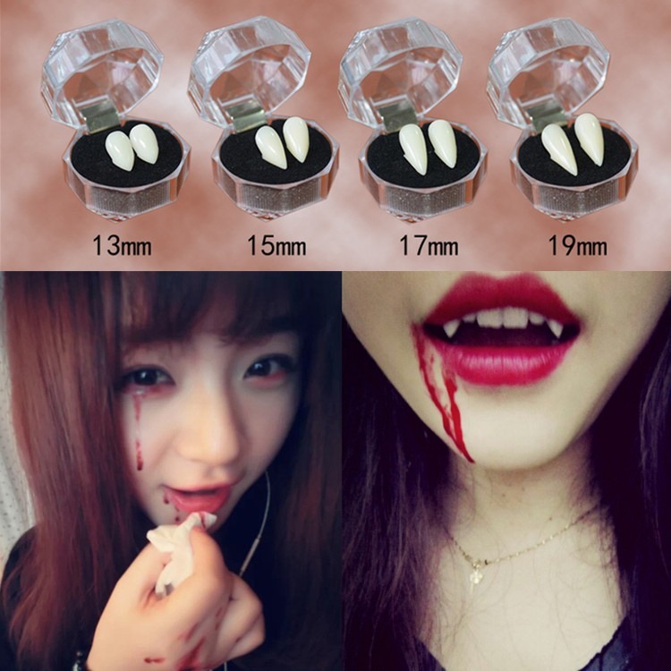 本原批發 吸血鬼假牙👍殭屍牙 小虎牙套 妖精假牙 COSPLAY 裝扮道具 萬聖節道具 舞會道具 表演道具 L005-細節圖6