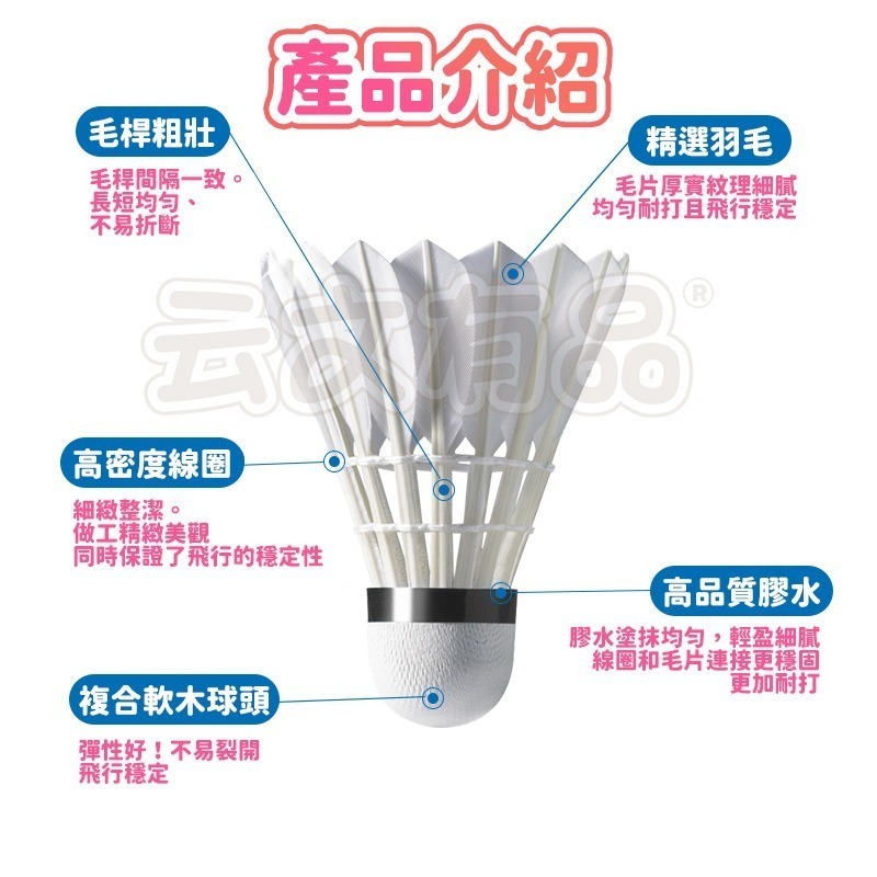 本原批發 航宇 羽毛球👍每桶12入裝 羽球 訓練用  室內室外 鴨毛球 穩定 耐打 入門訓練 比賽用羽毛球 CY749-細節圖3