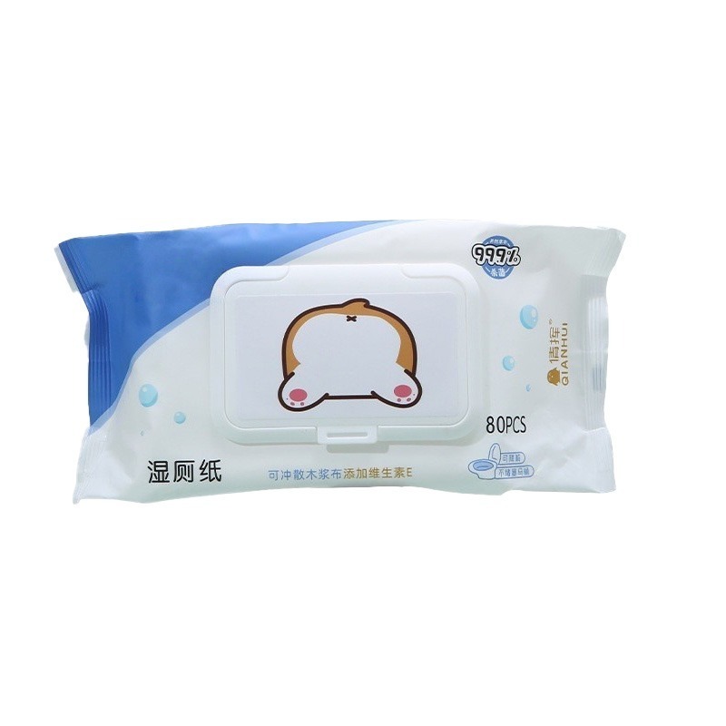 本原批發 倩揮 柯基濕廁紙【可丟馬桶】👍帶蓋濕式衛生紙 清潔 戶外 無酒精 含蓋大包裝 擦屁布 乾淨 居家CY795-細節圖2