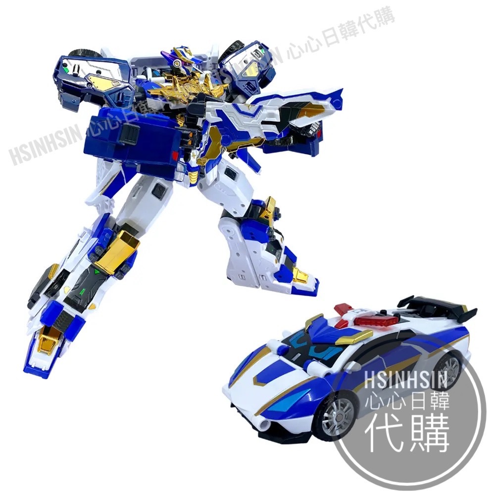 🇰🇷韓國代購 境內版 metalcardbot S 炫卡鬥士第 二季野獸之力 炫藍雷霆王 警車三合一合體變形機器-細節圖2