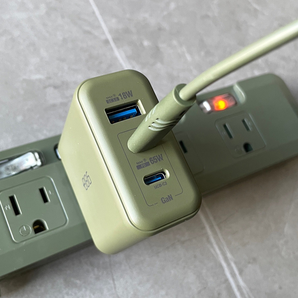 +886 [極Hai]GaN氮化鎵 65W PD 3孔快充充電器+USB-C to Type C 100W快充線-細節圖3