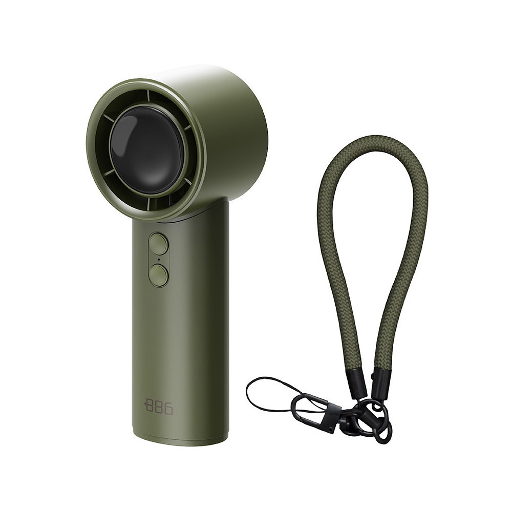 +886[極野家]極速手持風扇 智能顯示 100段位風速 隨附掛繩/ABS掛勾(軍綠/奶茶棕/迷霧灰)-細節圖5