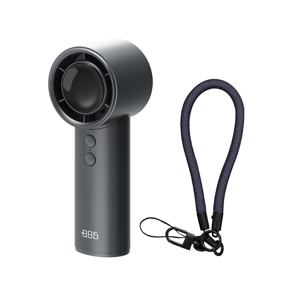 +886[極野家]極速手持風扇 智能顯示 100段位風速 隨附掛繩/ABS掛勾(軍綠/奶茶棕/迷霧灰)-細節圖6