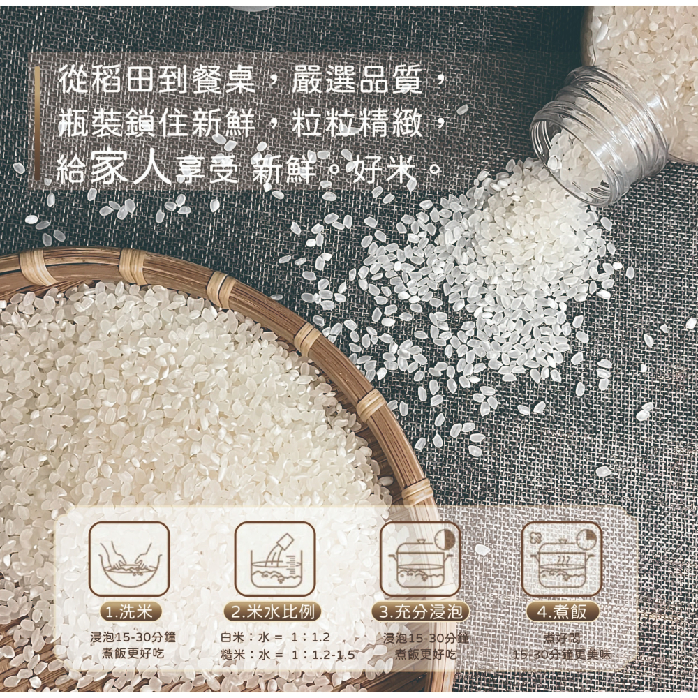 【一箱5瓶】 白米 壽司米 糙米 胚芽米 長秈米 瓶裝米-細節圖6