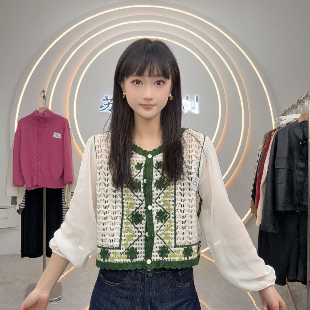 氣質蕾絲復古風上衣-細節圖2