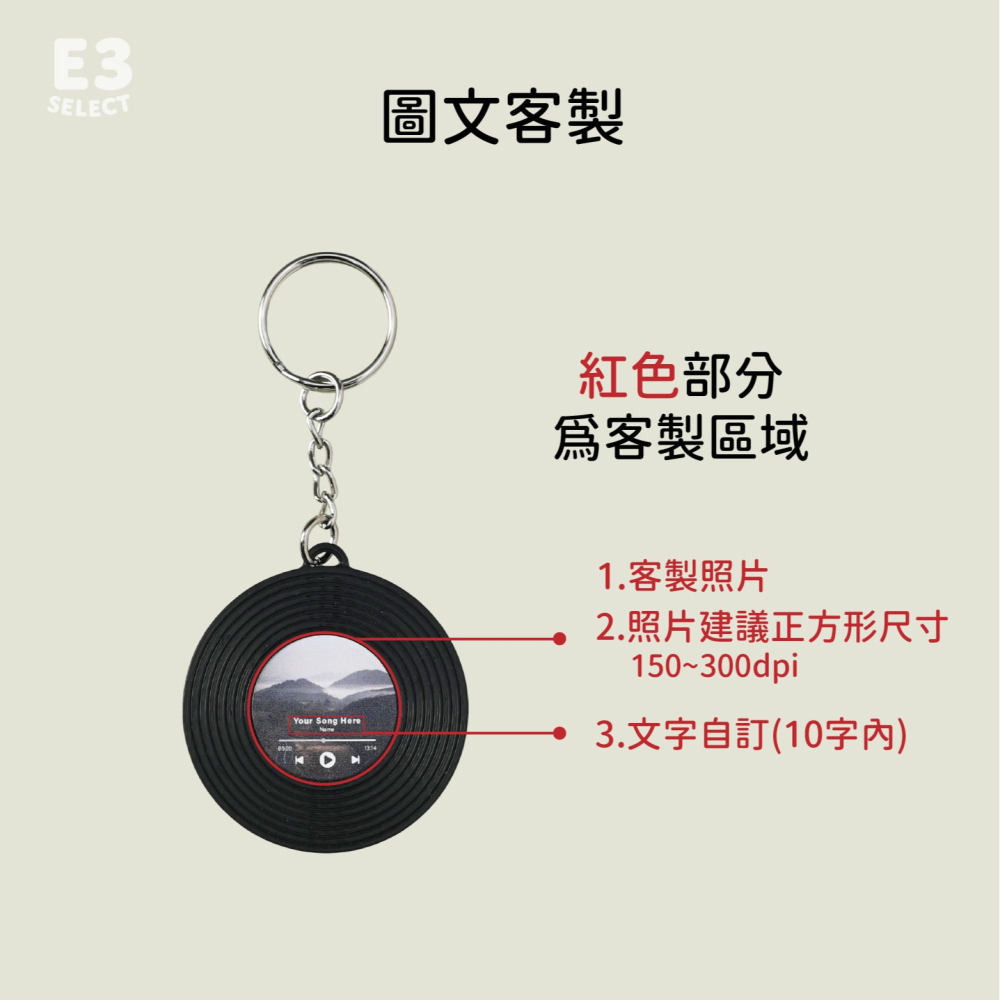 [E3 select］NFC唱片牌紀念/鑰匙圈/吊飾/小物/唱片/質感/NFC黑膠唱片/NFC貼片/客製化/NFC手機-細節圖6