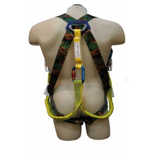 【附發票】台灣製 迷彩+加大版 巨力 超輕鋁合金快扣伸縮繩雙大掛鉤+背負式安全帶+O型環-細節圖2