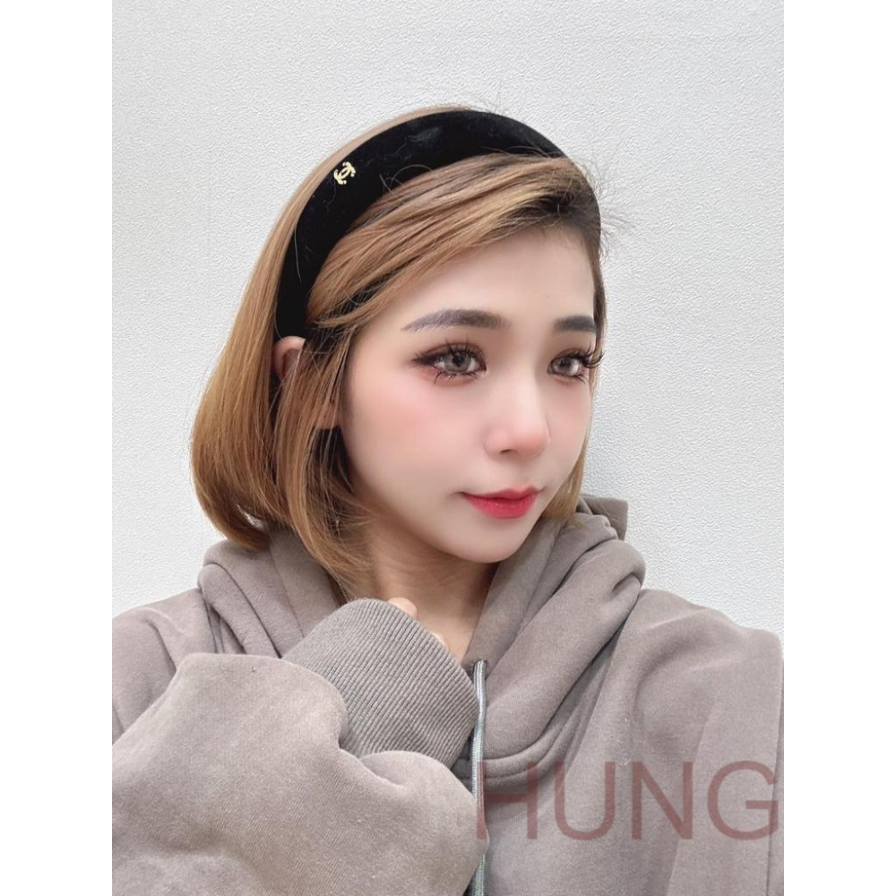 🅷🆄🅽🅶預+現韓系時尚小香LOGO髮箍-細節圖3