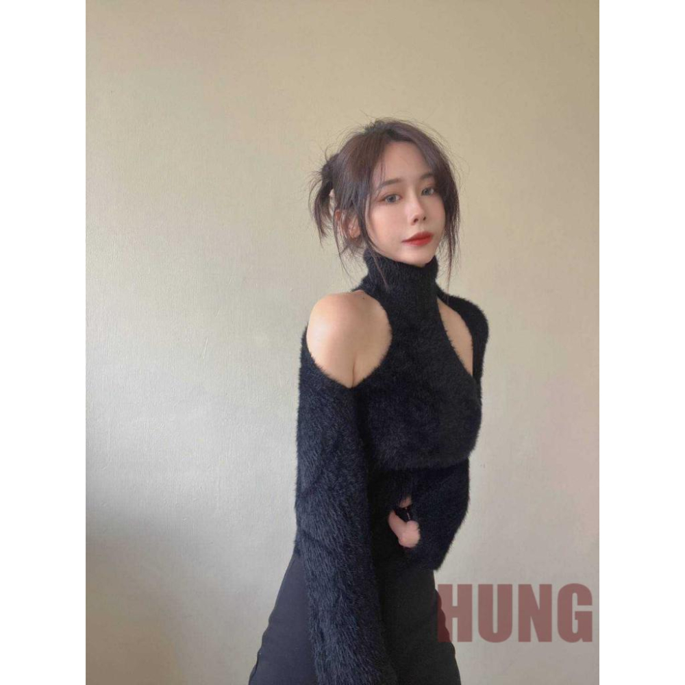 🅷🆄🅽🅶預+現水貂毛高領背心外罩兩件式-細節圖4