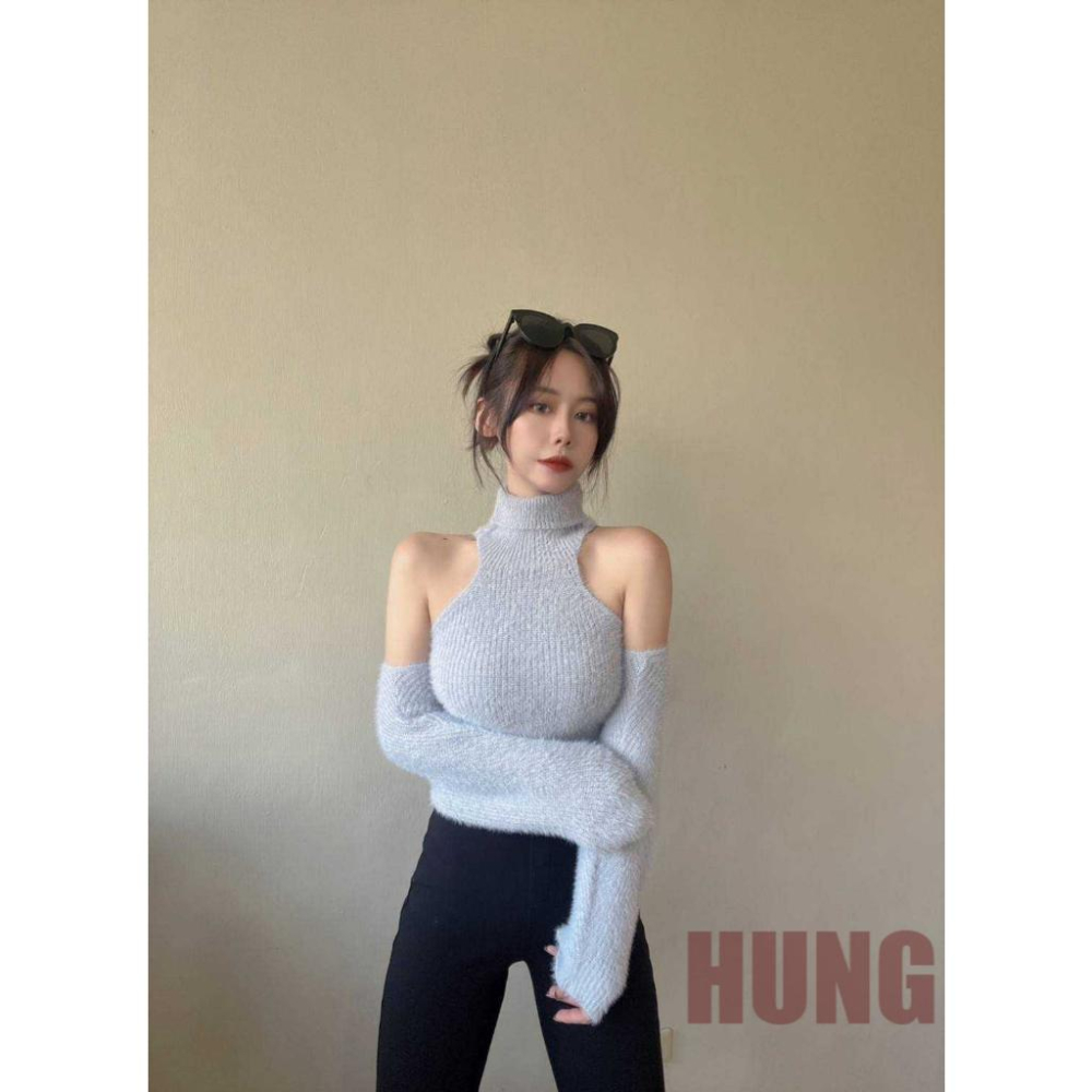 🅷🆄🅽🅶預+現水貂毛高領背心外罩兩件式-細節圖5