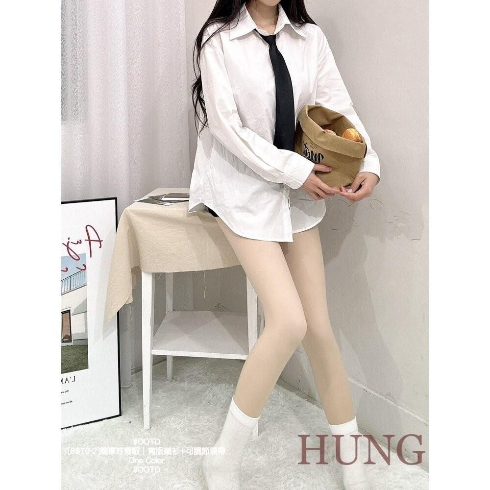 🅷🆄🅽🅶韓系熱門簡單好駕馭｜寬版襯衫+可調節領帶-細節圖2