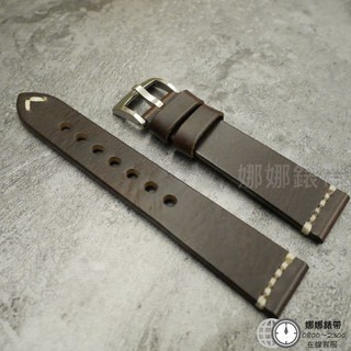 免運 娜娜錶帶18MM 20MM 22MM 23MM 24MM手工製作義大利牛皮油蠟皮 復古味真皮錶帶-細節圖5