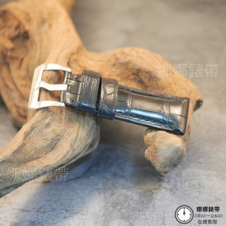 免運 娜娜錶帶頂級 大竹節 專櫃破萬 鱷魚皮錶帶 竹節紋 真皮錶帶 24mm 26mm 鱷魚皮 代用錶帶 黑色錶帶-細節圖4