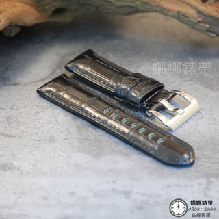 免運 娜娜錶帶頂級 大竹節 專櫃破萬 鱷魚皮錶帶 竹節紋 真皮錶帶 24mm 26mm 鱷魚皮 代用錶帶 黑色錶帶-細節圖6