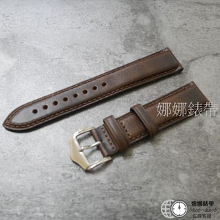 免運 娜娜錶帶20 22mm 三色復古縝密小牛皮 棕/綠/紅 細緻錶扣 皮質真誠質樸 真皮錶帶 皮革錶帶 手工錶帶-細節圖8