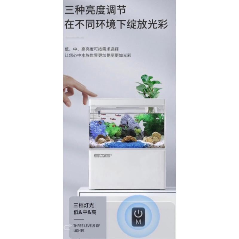 【臥水族】多功能迷你水族箱 USB魚缸 小魚缸 桌面小型水族缸 客廳微景觀生態魚缸 懶人免換水桌面魚缸  交換禮物-細節圖2
