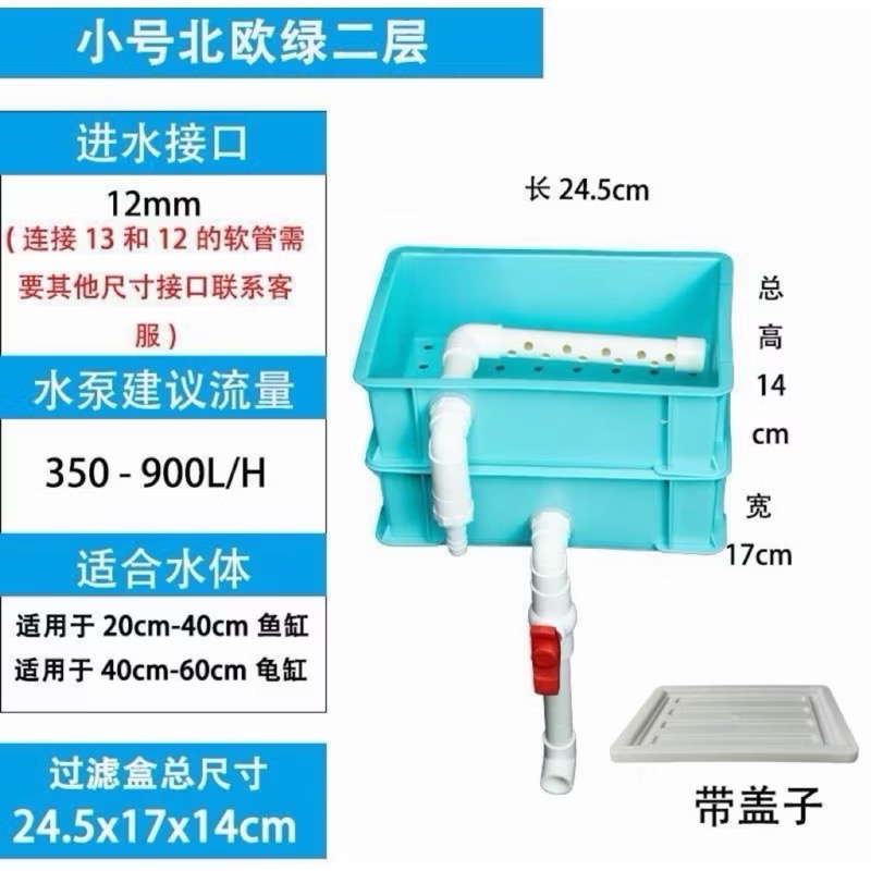 【臥水族】魚缸周轉箱 魚缸過濾箱 水循環系統增氧過濾器 龜缸過濾箱 乾濕分離過濾器 週轉箱-規格圖2
