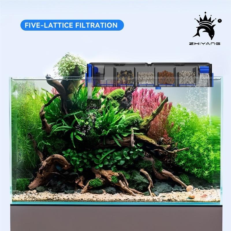 【臥水族】【整組含110V馬達】魚缸多功能上部過濾器 內掛過濾器 外掛過濾器 淨水過濾器 小型缸 瀑布過濾器-細節圖3