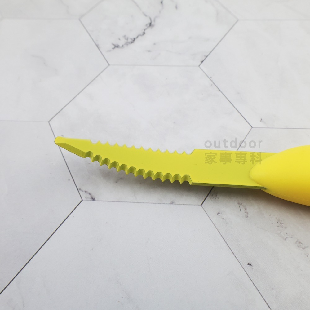 outdoor家事專科 日本貝印KAI 雙刃葡萄柚刀 鋸齒刀 水果刀 柳橙 Broad Beans 黃色 AB-5566-細節圖4