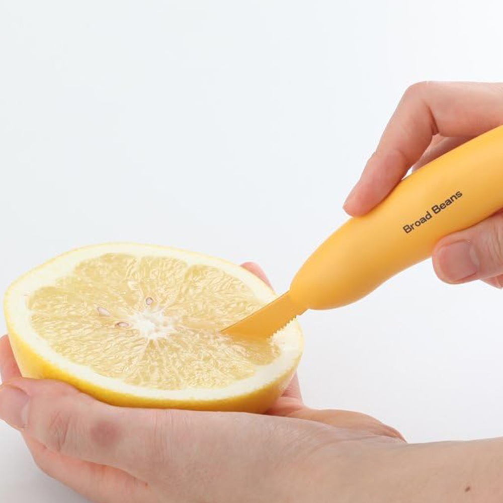 outdoor家事專科 日本貝印KAI 雙刃葡萄柚刀 鋸齒刀 水果刀 柳橙 Broad Beans 黃色 AB-5566-細節圖9