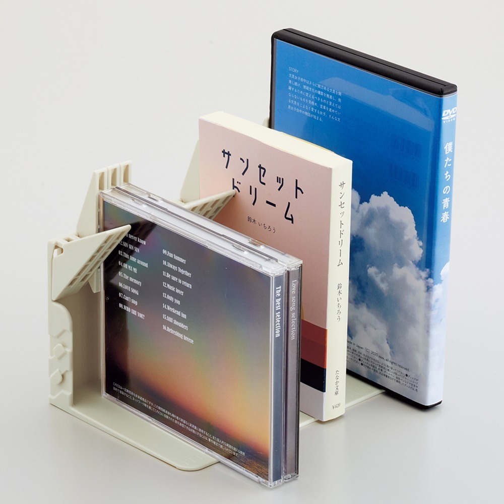 outdoor家事專科 日本 LIHIT LAB. 一本不倒卡扣式固定書架 防傾倒 連結 收納 象牙白 A-3575-0-細節圖3