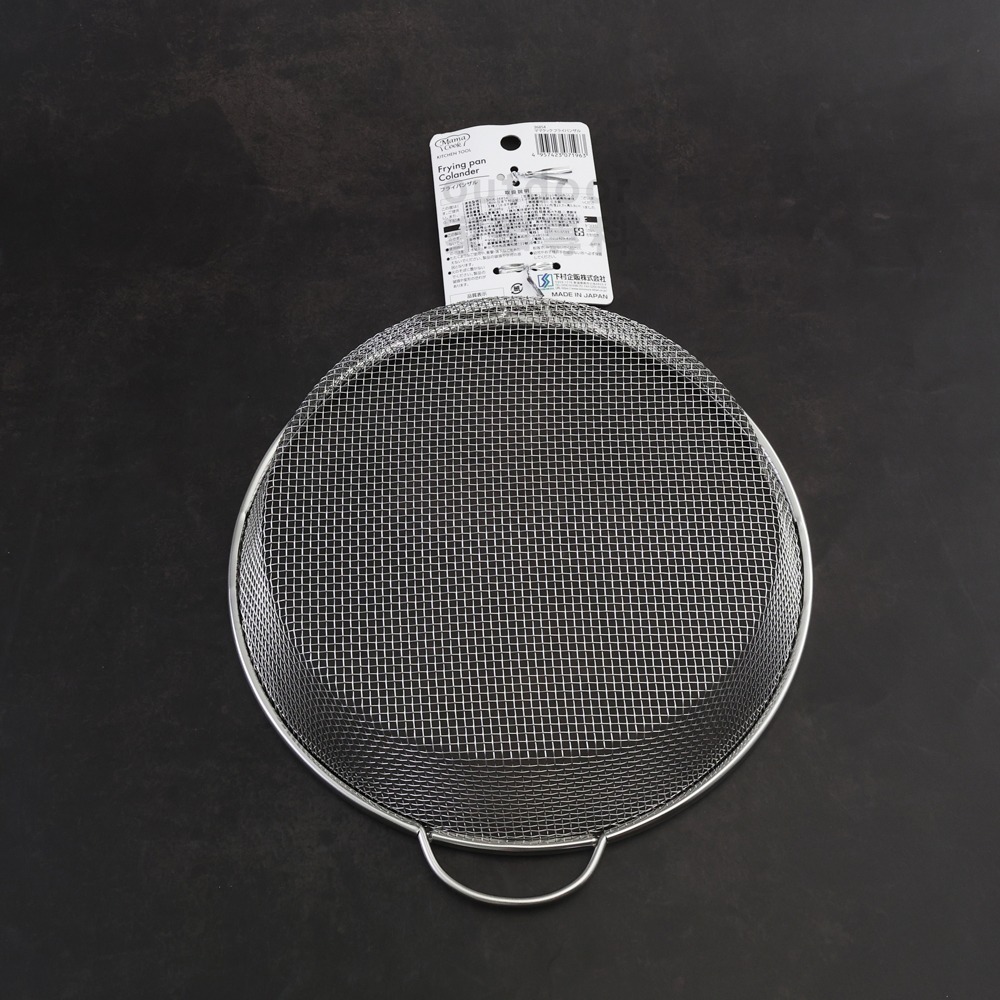 outdoor家事專科 日本製 下村企販mamacook 18-8不銹鋼平底鍋煎鍋專用撈網勺 麵條 SHIK-36854-細節圖2