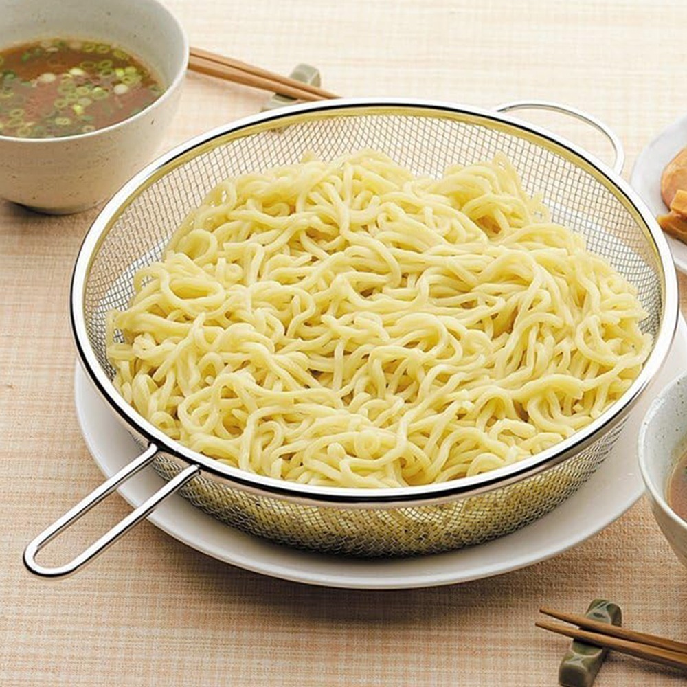 outdoor家事專科 日本製 下村企販mamacook 18-8不銹鋼平底鍋煎鍋專用撈網勺 麵條 SHIK-36854-細節圖4