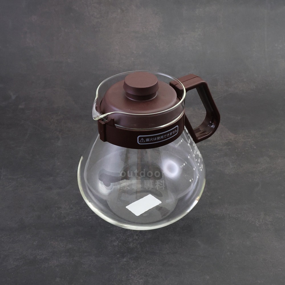 outdoor家事專科 日本製 HARIO 耐熱玻璃壺 1L茶壺 咖啡壺 附濾網上蓋 咖啡色 TCN-100CBR-細節圖2