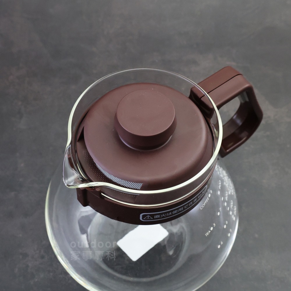 outdoor家事專科 日本製 HARIO 耐熱玻璃壺 1L茶壺 咖啡壺 附濾網上蓋 咖啡色 TCN-100CBR-細節圖3