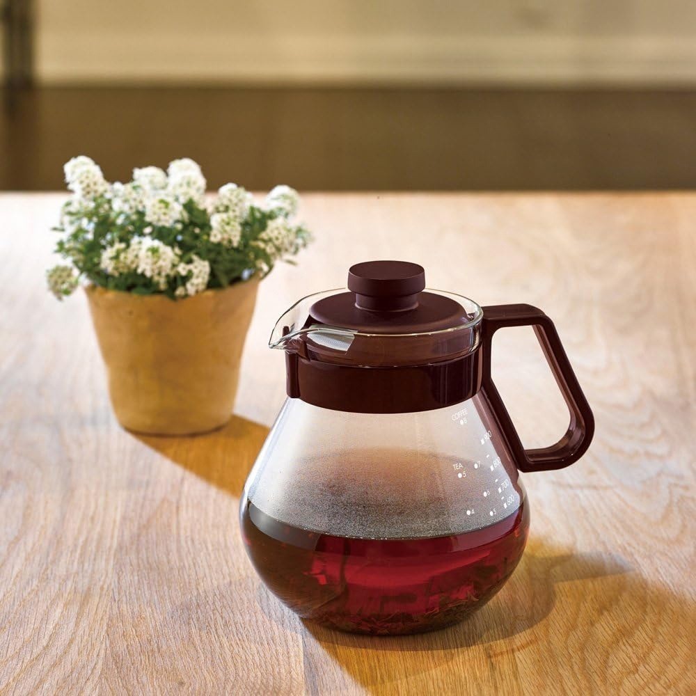 outdoor家事專科 日本製 HARIO 耐熱玻璃壺 1L茶壺 咖啡壺 附濾網上蓋 咖啡色 TCN-100CBR-細節圖9