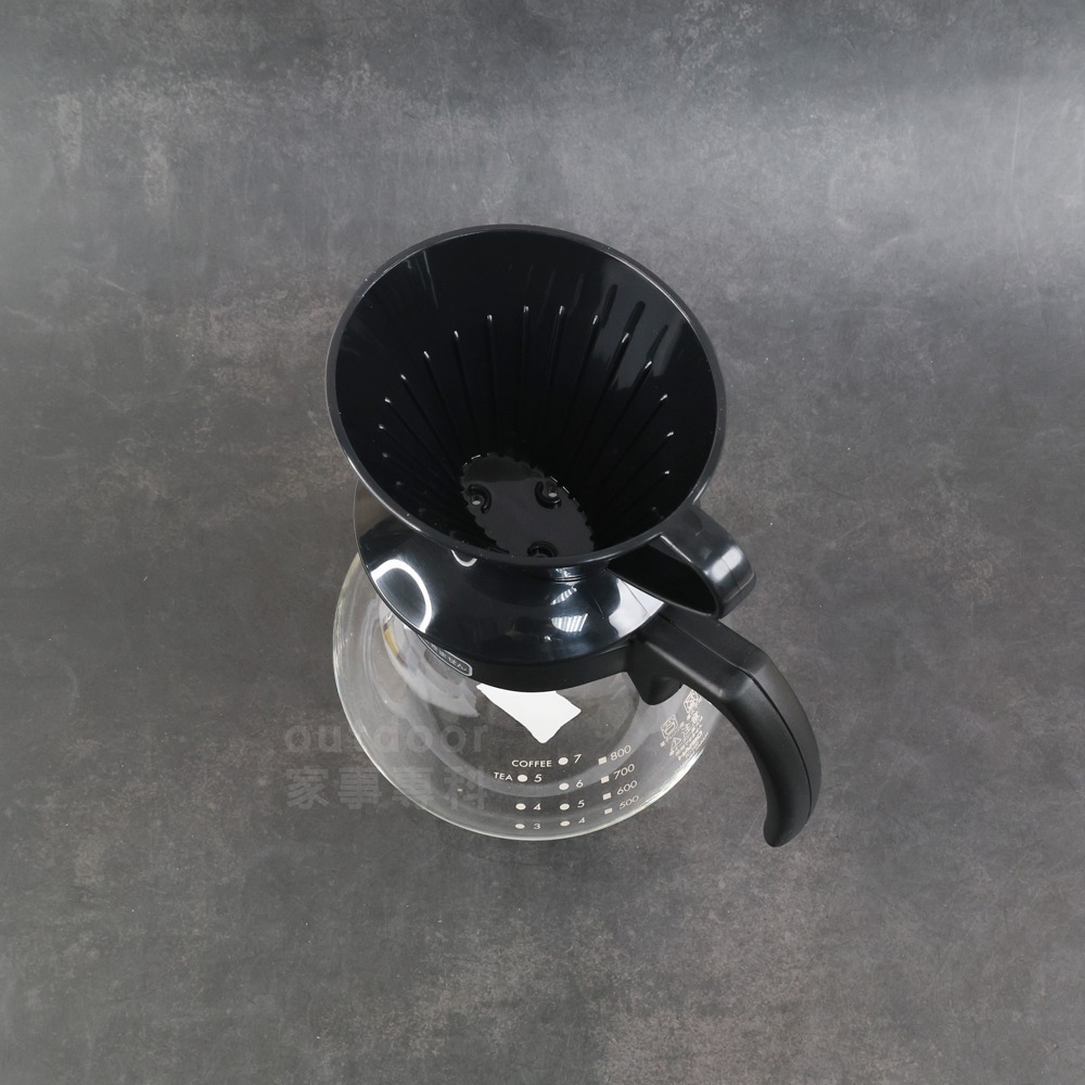 outdoor家事專科 日本製 HARIO 1L 耐熱玻璃咖啡壺 附咖啡濾杯 茶壺 冷水壺 玻璃壺 TCD-100B-細節圖3