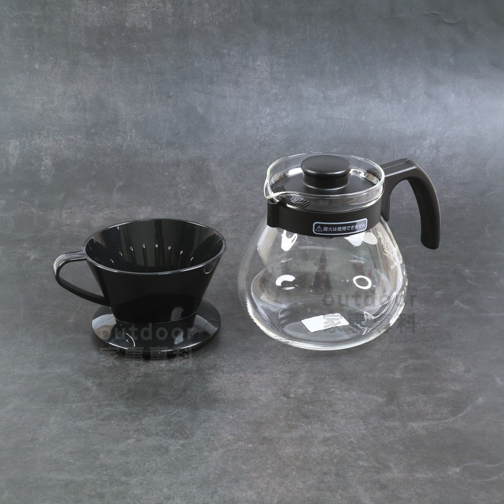 outdoor家事專科 日本製 HARIO 1L 耐熱玻璃咖啡壺 附咖啡濾杯 茶壺 冷水壺 玻璃壺 TCD-100B-細節圖4