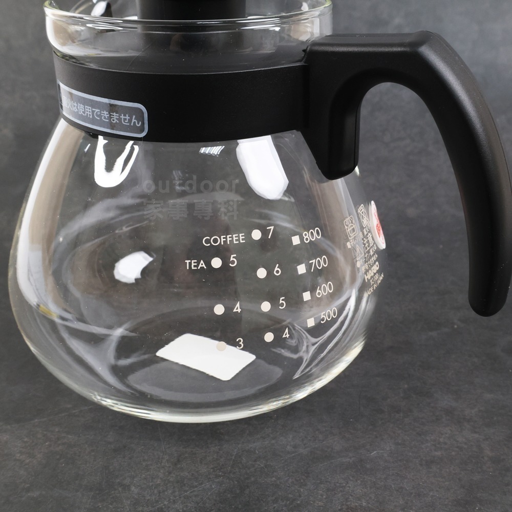 outdoor家事專科 日本製 HARIO 1L 耐熱玻璃咖啡壺 附咖啡濾杯 茶壺 冷水壺 玻璃壺 TCD-100B-細節圖7