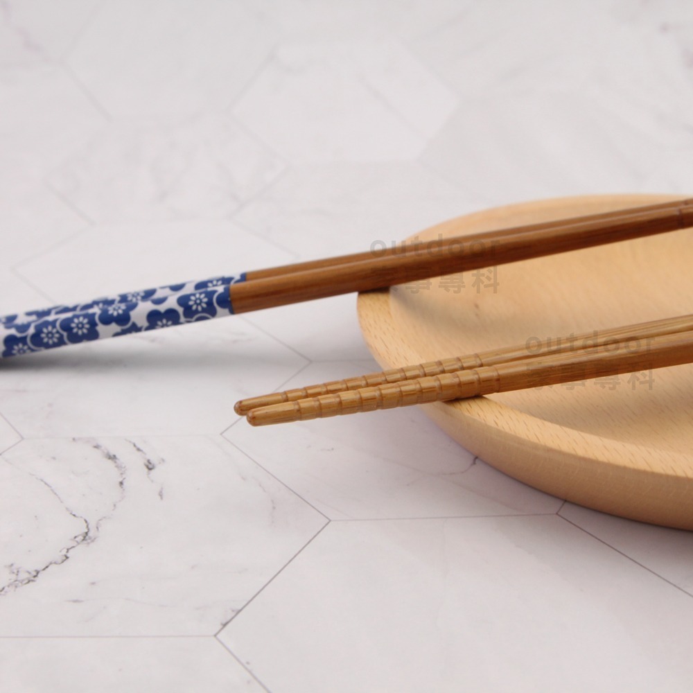 outdoor家事專科 日本製SUNLIFE 22.5cm天然竹筷子 五雙入裝 公筷 環保筷 家庭筷 竹吉祥文/竹個紋-細節圖7