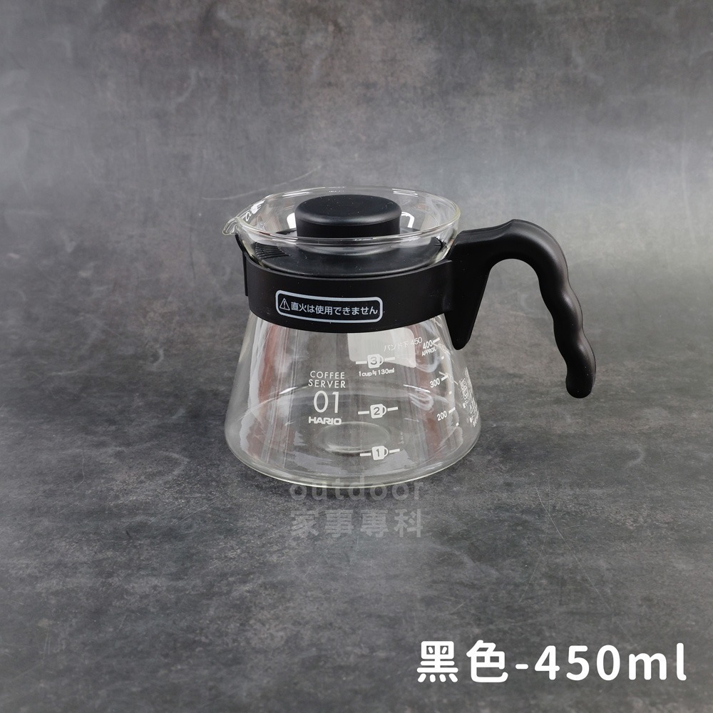 outdoor家事專科 日本製HARIO V60 耐熱玻璃咖啡壺 花茶壺 熱茶 咖啡 450/700/1000ml-規格圖6