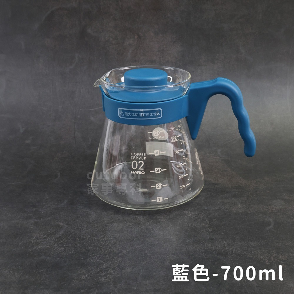 outdoor家事專科 日本製HARIO V60 耐熱玻璃咖啡壺 花茶壺 熱茶 咖啡 450/700/1000ml-規格圖6