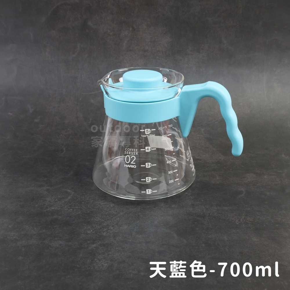 outdoor家事專科 日本製HARIO V60 耐熱玻璃咖啡壺 花茶壺 熱茶 咖啡 450/700/1000ml-規格圖6