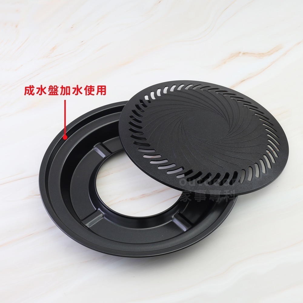 outdoor家事專科 日本岩谷Iwatani 大款圓型不沾滴油烤盤 烤肉盤 燒烤盤 33cm CB-A-YPL-細節圖2