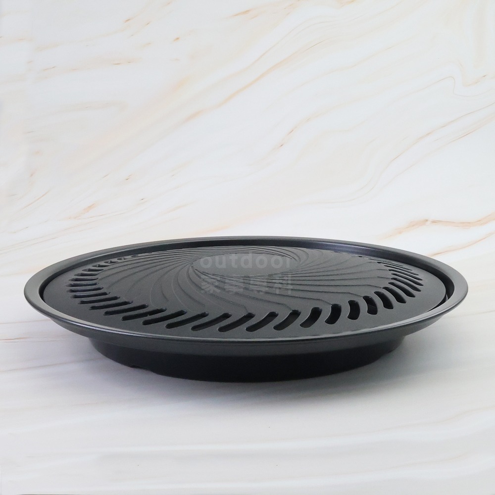 outdoor家事專科 日本岩谷Iwatani 大款圓型不沾滴油烤盤 烤肉盤 燒烤盤 33cm CB-A-YPL-細節圖7