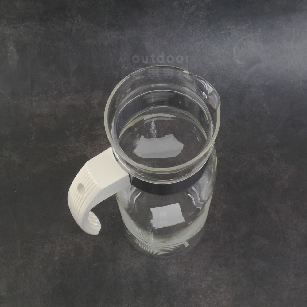 outdoor家事專科 日本製 HARIO 直立式耐熱玻璃冷水壺 附柄玻璃壺 玻璃水壺 1.4L 白蓋/灰蓋-細節圖5