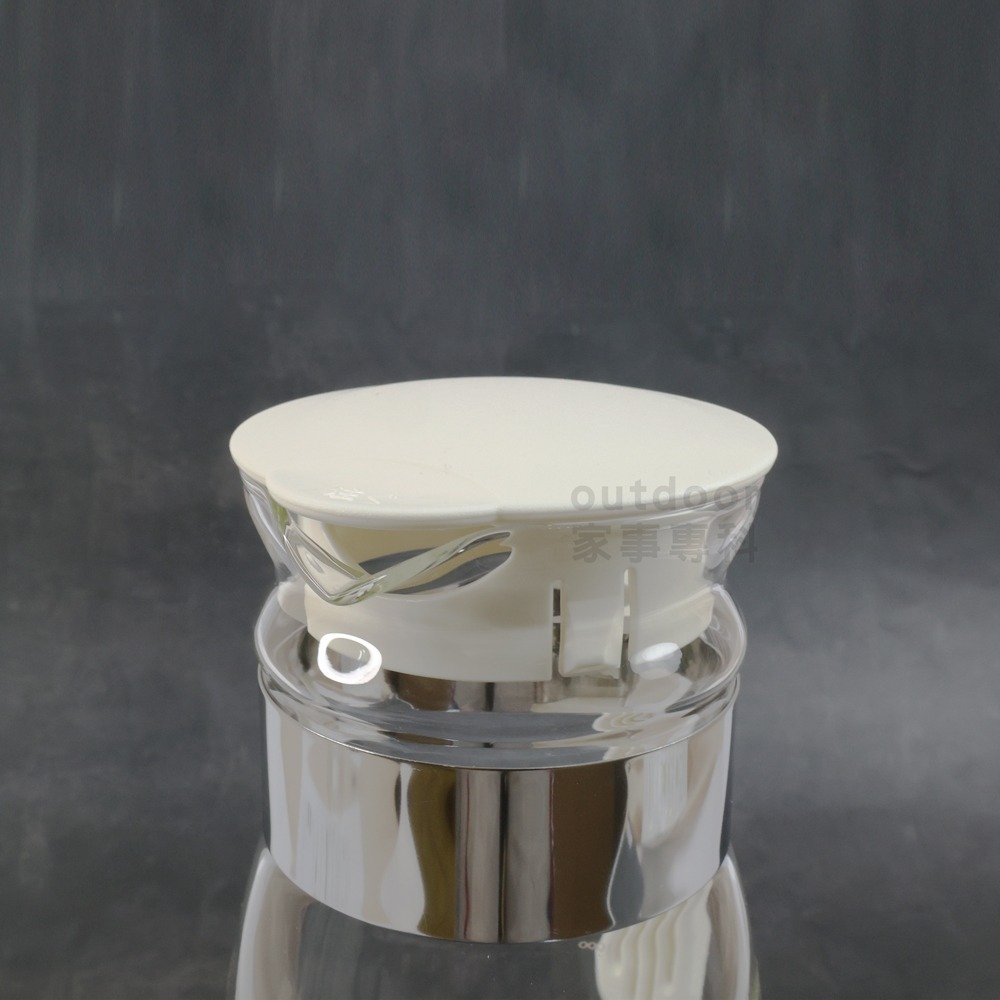 outdoor家事專科 日本製 HARIO 直立式耐熱玻璃冷水壺 附柄玻璃壺 玻璃水壺 1.4L 白蓋/灰蓋-細節圖8