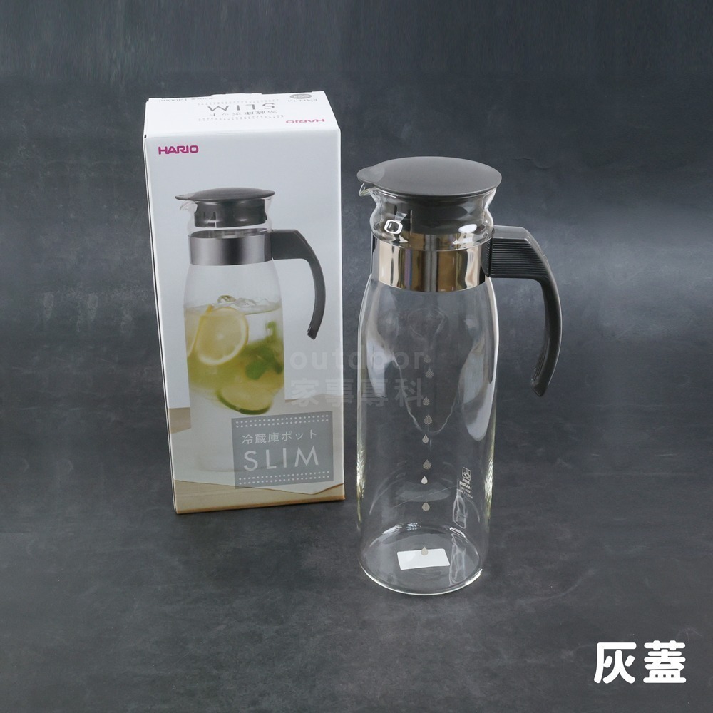 outdoor家事專科 日本製 HARIO 直立式耐熱玻璃冷水壺 附柄玻璃壺 玻璃水壺 1.4L 白蓋/灰蓋-規格圖10