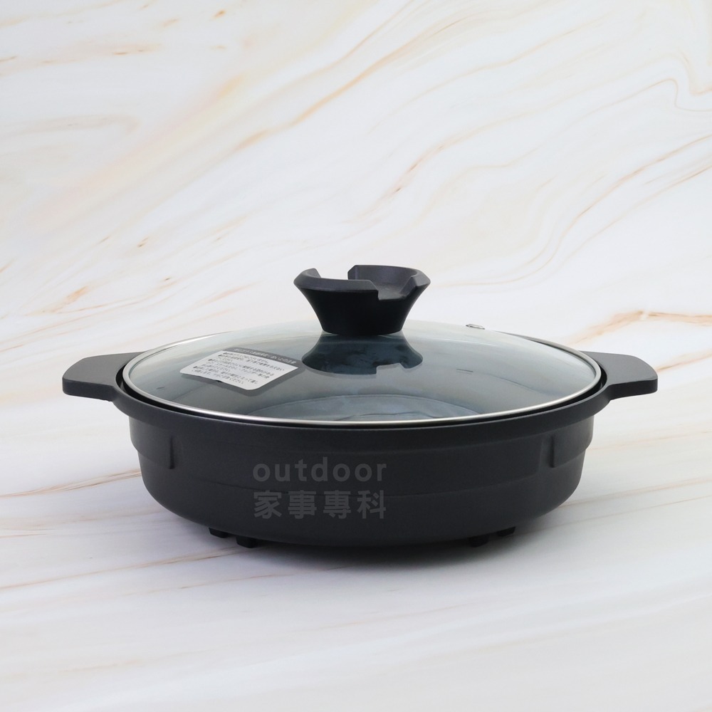 outdoor家事專科 日本岩谷Iwatani 多功能料理不沾壽喜鍋 附玻璃蓋 21cm 雙耳鍋 CB-A-MPJ-細節圖6