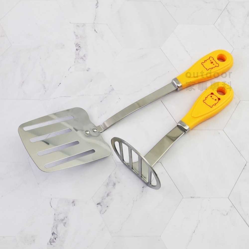 outdoor家事專科 日本製 貝印 KID＇S不銹鋼帶孔平鏟/壓馬鈴薯器 煎鏟/壓泥器 親子料理用具-細節圖9