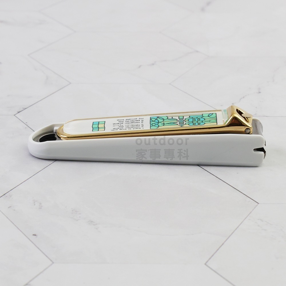 outdoor家事專科 日本製 貝印KAI 鍍金電解不銹鋼指甲剪 哥德彩繪S/M 曲刃附銼刀部 KE-0601/0602-細節圖5